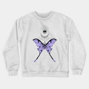 Moth with the moon and bay leaves Crewneck Sweatshirt